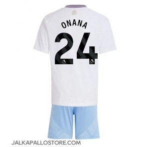 Aston Villa Amadou Onana #24 Vieraspaita Lapsille 2024-25 Lyhythihainen (+ shortsit)